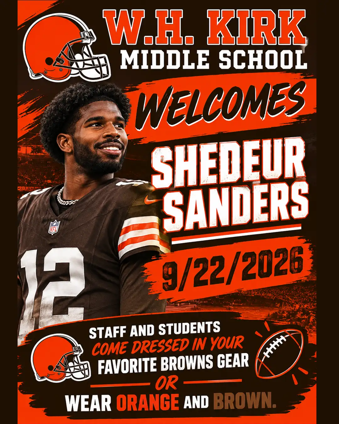 Shedeur Sanders Kirk Middle School 2026
