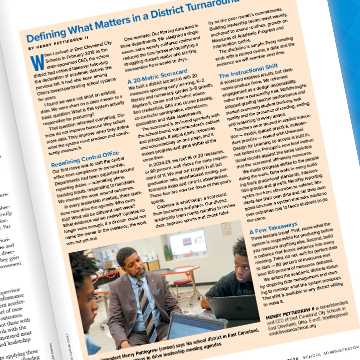 East Cleveland Turnaround Work Featured Nationally by AASA
